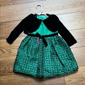 Bonnie Baby Green and Black Kids Costume Dress